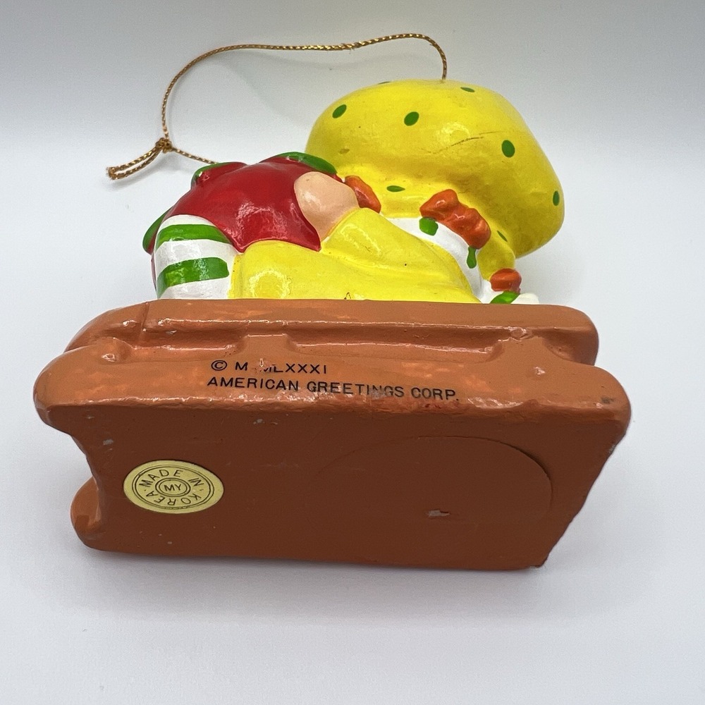 1981 Strawberry Shortcake Apple Dumplin American Greetings Paper Mache Ornament - Picture 6 of 10